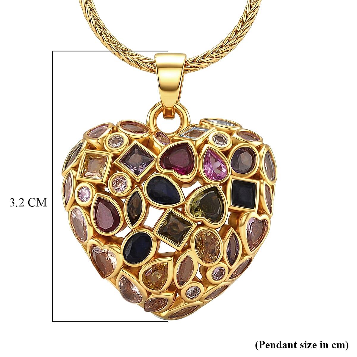 Multi-Colour Cubic Zirconia Necklace (Size - 20-1.5 Ext) 2.00 Ct.
