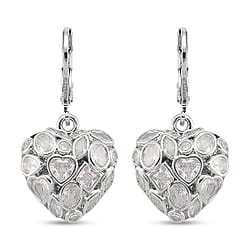 White Cubic Zirconia Dangling Earring with Lever Back
