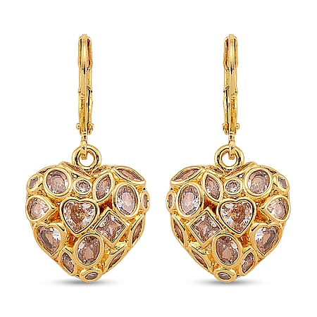 White Cubic Zirconia Dangling Earring with Lever Back White Cubic Zirconia Dangling Earring with Lever Back