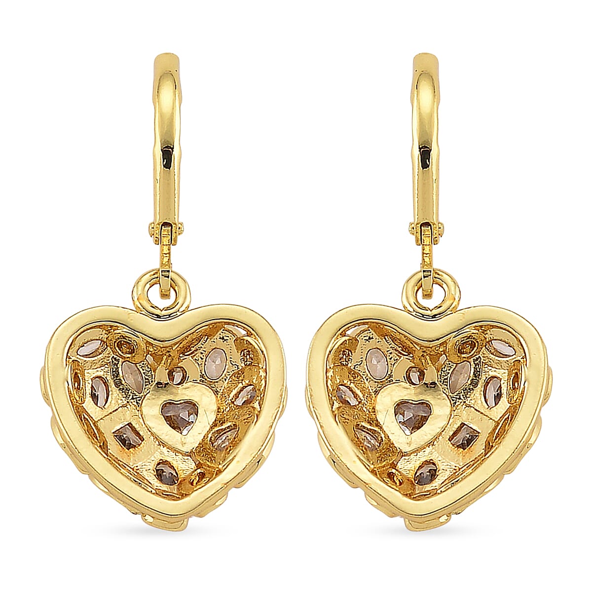 White Cubic Zirconia Dangling Earring with Lever Back