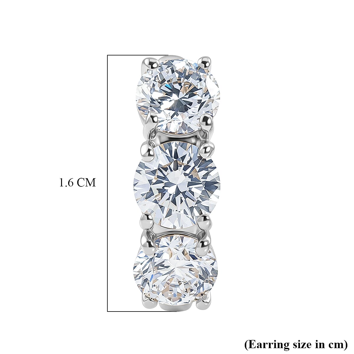 Luxuriant - Lab Grown Diamond (SI-G-H) Half Hoop Earring in Rhodium Overlay Sterling Silver 2.87 Ct.