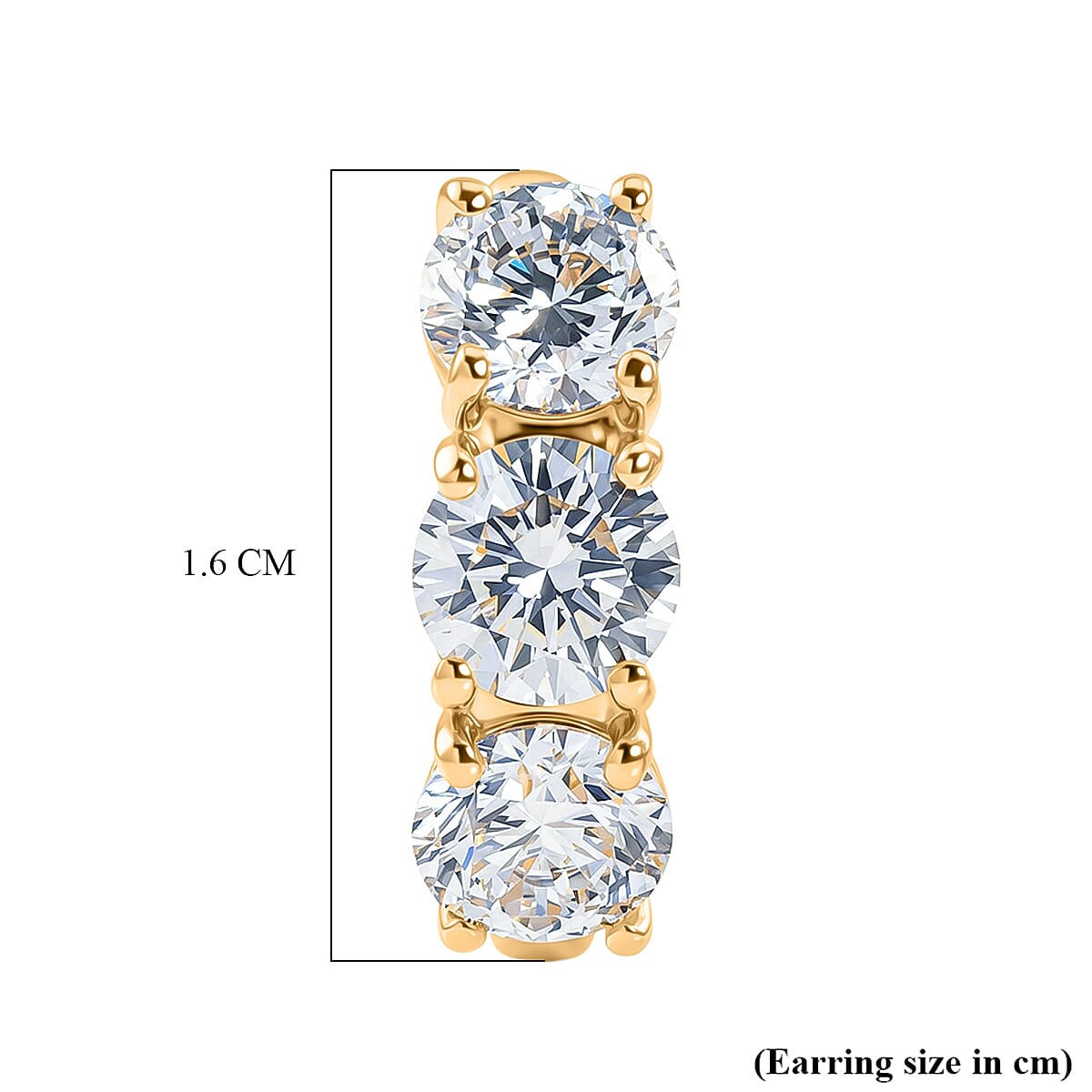 Luxuriant - Lab Grown Diamond (SI-G-H) Half Hoop Earring in 18K Vermeil Yellow Gold Plated Sterling Silver 2.87 Ct.
