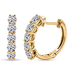 Luxuriant - Lab Grown Diamond (SI-G-H) Hoop Earring in 18K Vermeil Yellow Gold Plated Sterling Silver 1.12 Ct.