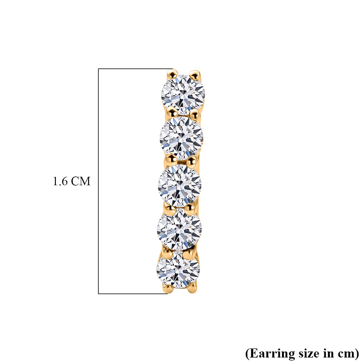 Luxuriant - Lab Grown Diamond (SI-G-H) Hoop Earring in 18K Vermeil Yellow Gold Plated Sterling Silver 1.12 Ct.