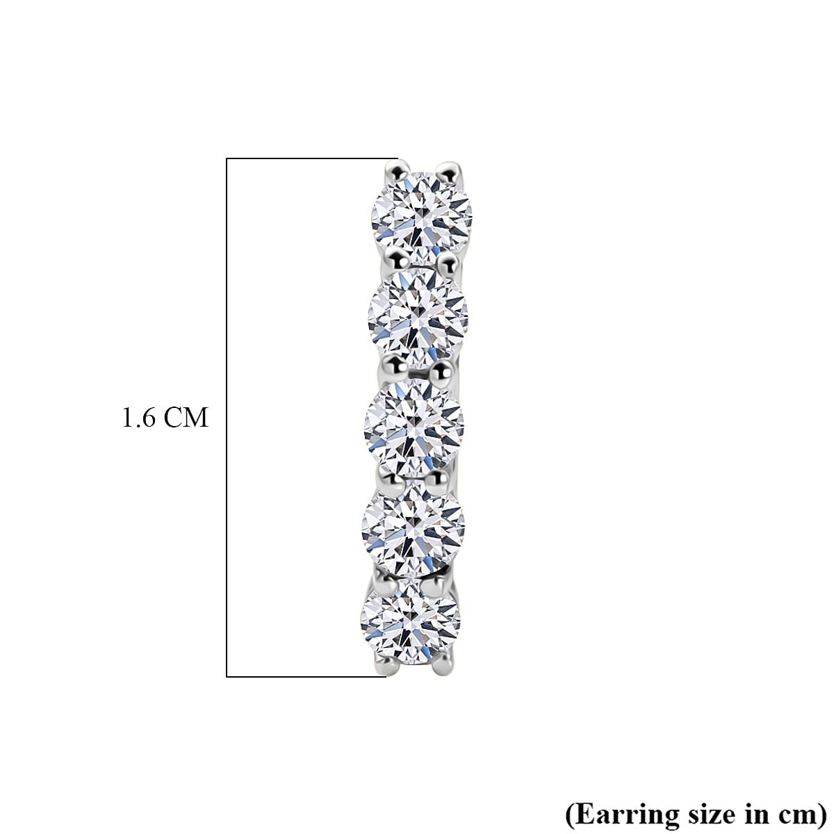 Luxuriant - Lab Grown Diamond (SI-G-H) Hoop Earring in Rhodium Overlay Sterling Silver 1.12 Ct.