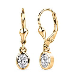 Luxuriant - Lab Grown Diamond (SI-G-H) Solitaire Stud Earring with Lever Back in 18K Vermeil Yellow Gold Plated Sterling Silver 0.80 Ct.