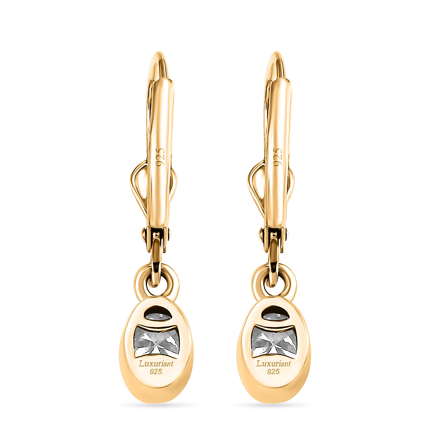 Luxuriant - Lab Grown Diamond (SI-G-H) Solitaire Stud Earring with Lever Back in 18K Vermeil Yellow Gold Plated Sterling Silver 0.80 Ct.