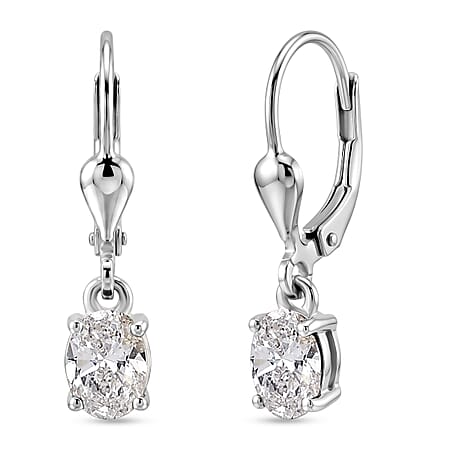 Luxuriant - Lab Grown Diamond (SI-G-H) Solitaire Stud Earring with Lever Back in Rhodium Overlay Sterling Silver 0.80 Ct. Luxuriant - Lab Grown Diamond (SI-G-H) Solitaire Stud Earring with Lever Back in Rhodium Overlay Sterling Silver 0.80 Ct.