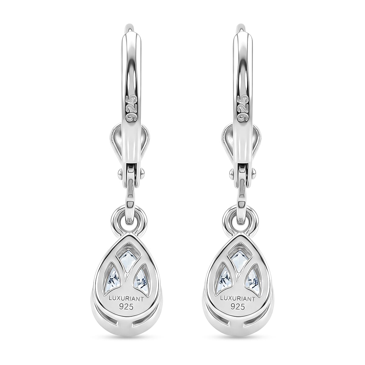 Luxuriant - Lab Grown Diamond (SI-G-H) Solitaire Lever Back Earring in Rhodium Overlay Sterling Silver 1.00 Ct.