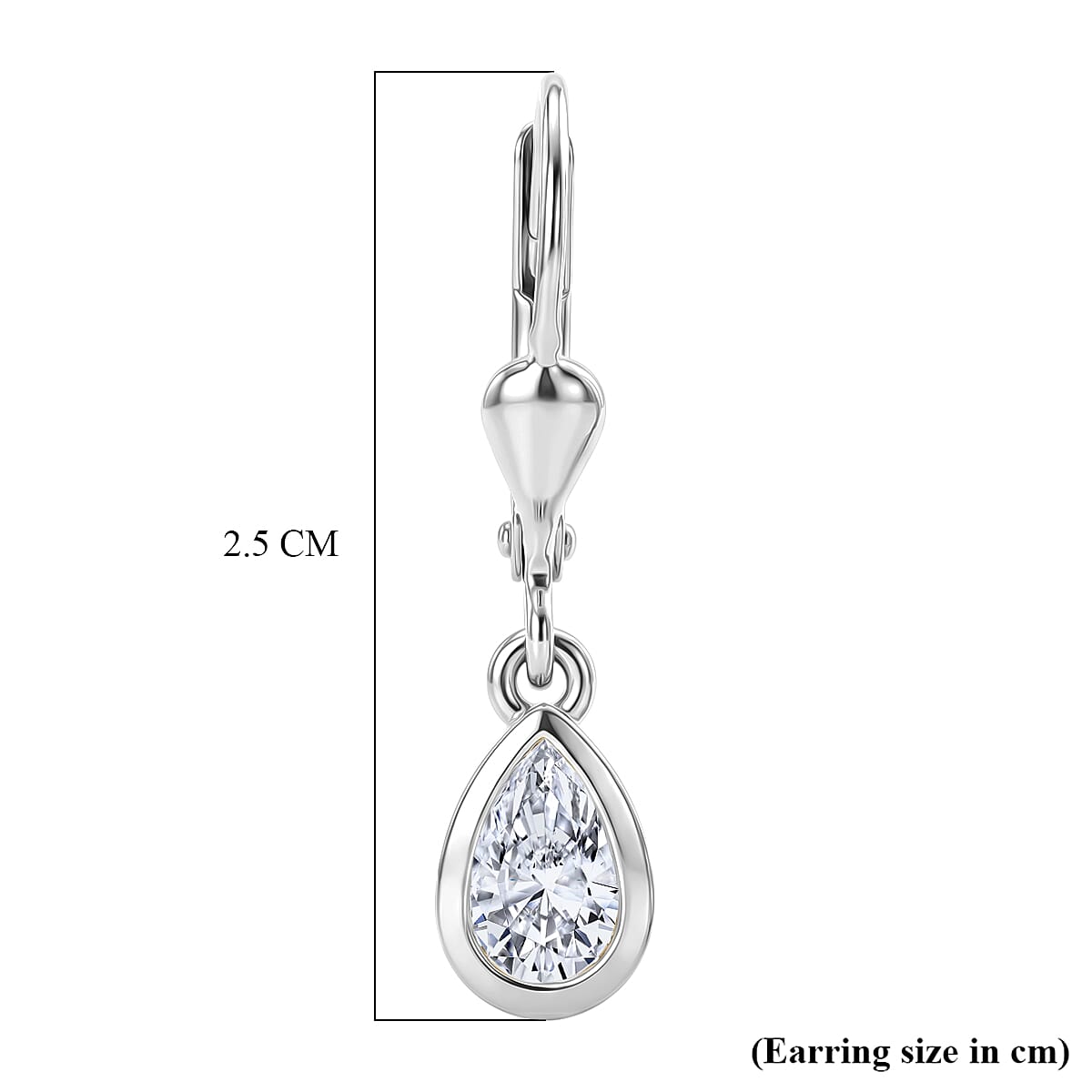 Luxuriant - Lab Grown Diamond (SI-G-H) Solitaire Lever Back Earring in Rhodium Overlay Sterling Silver 1.00 Ct.