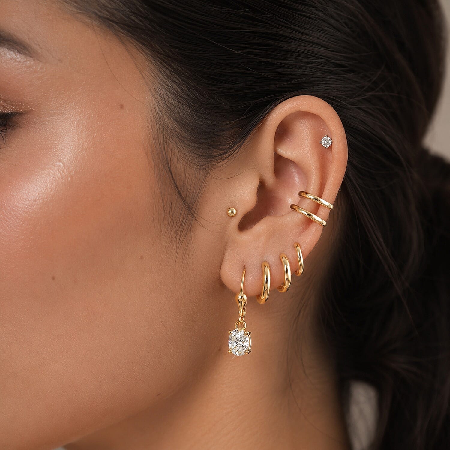 Luxuriant - Lab Grown Diamond (SI-G-H) Solitaire Earring with Lever Back in 18K Vermeil Yellow Gold Plated Sterling Silver 2.00 Ct.