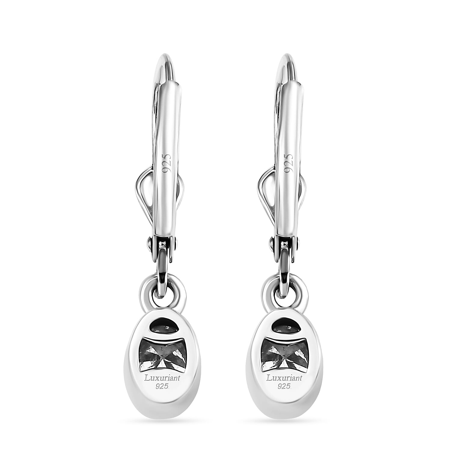Luxuriant - Lab Grown Diamond (SI-G-H) Solitaire Lever Back Earring in Rhodium Overlay Sterling Silver 0.80 Ct.