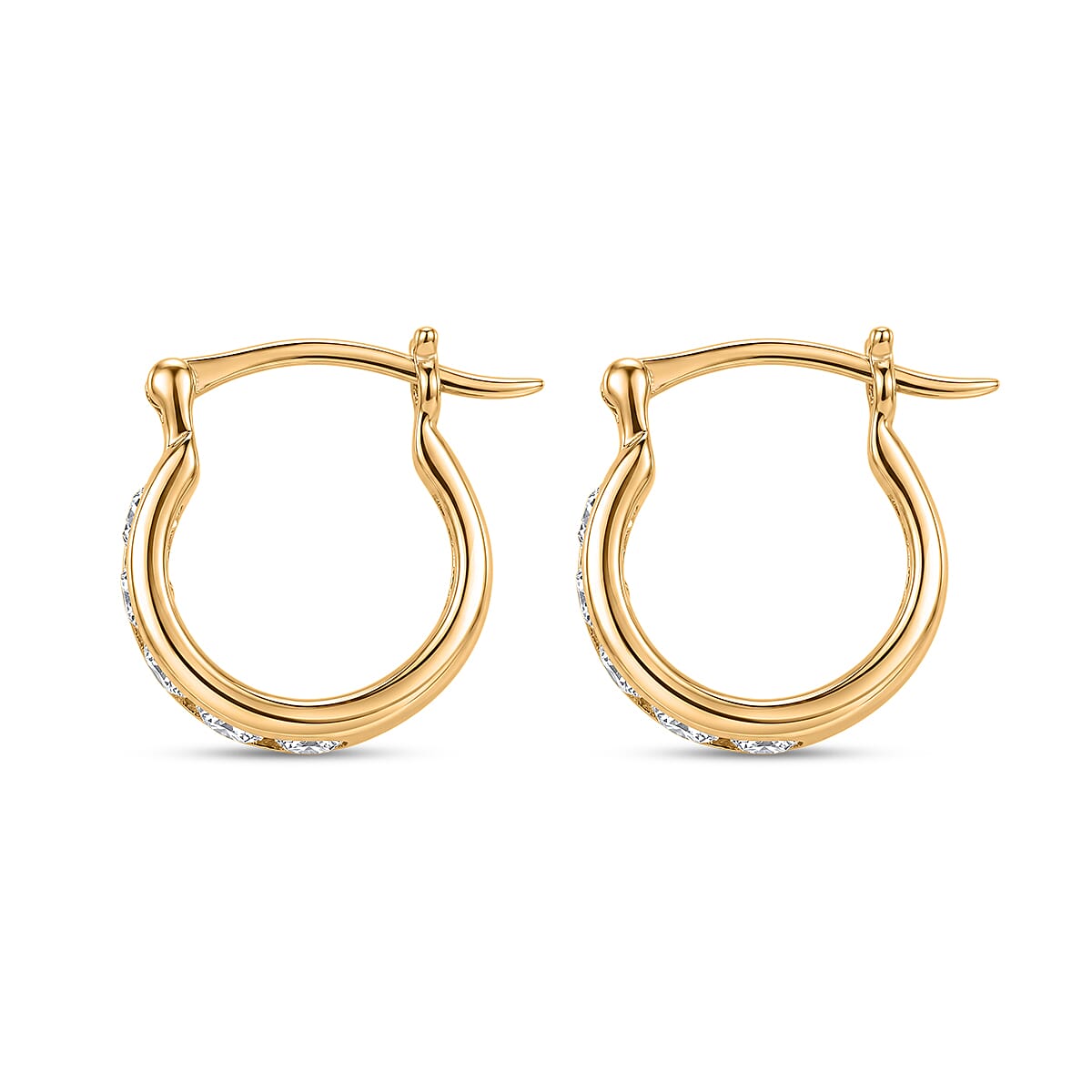 Luxuriant - Lab Grown Diamond (SI-G-H) Hoop Earring in 18K Vermeil Yellow Gold Plated Sterling Silver 1.68 Ct.