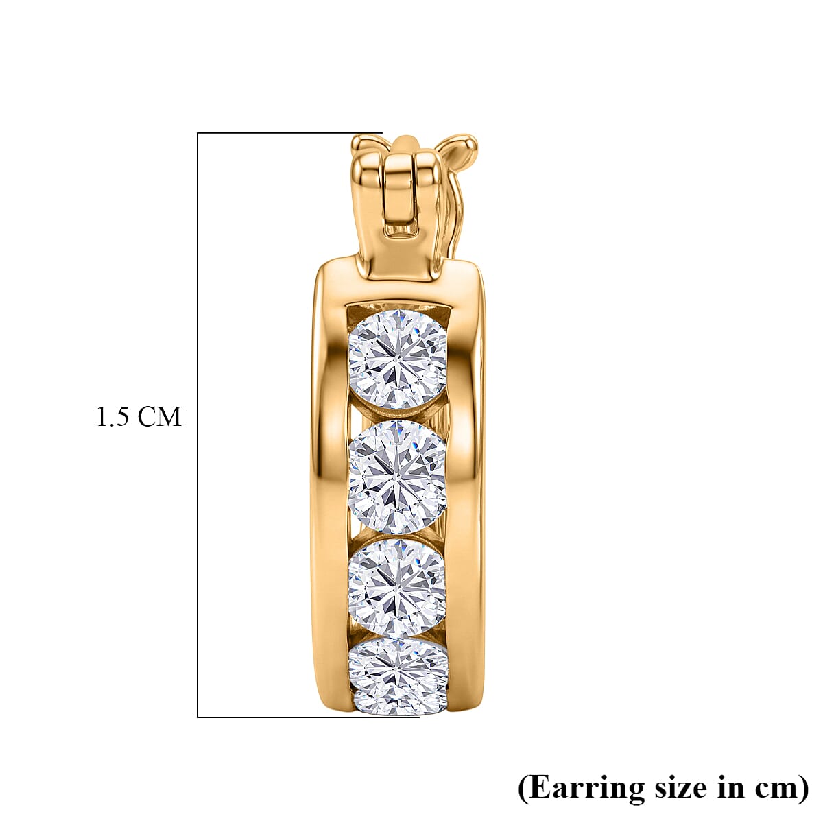 Luxuriant - Lab Grown Diamond (SI-G-H) Hoop Earring in 18K Vermeil Yellow Gold Plated Sterling Silver 1.68 Ct.