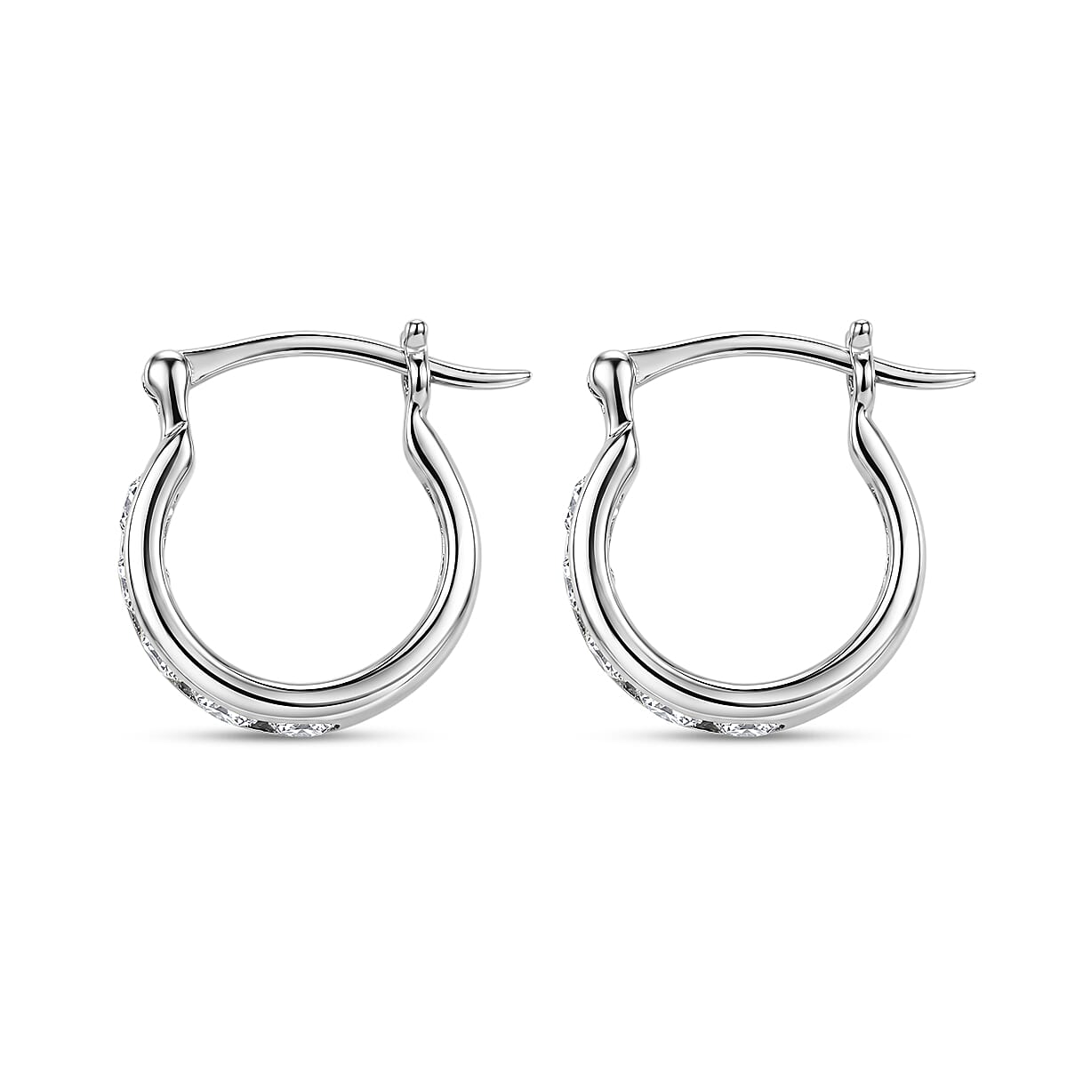 Luxuriant - Lab Grown Diamond (SI-G-H) Hoop Earring in Rhodium Overlay Sterling Silver 1.68 Ct.
