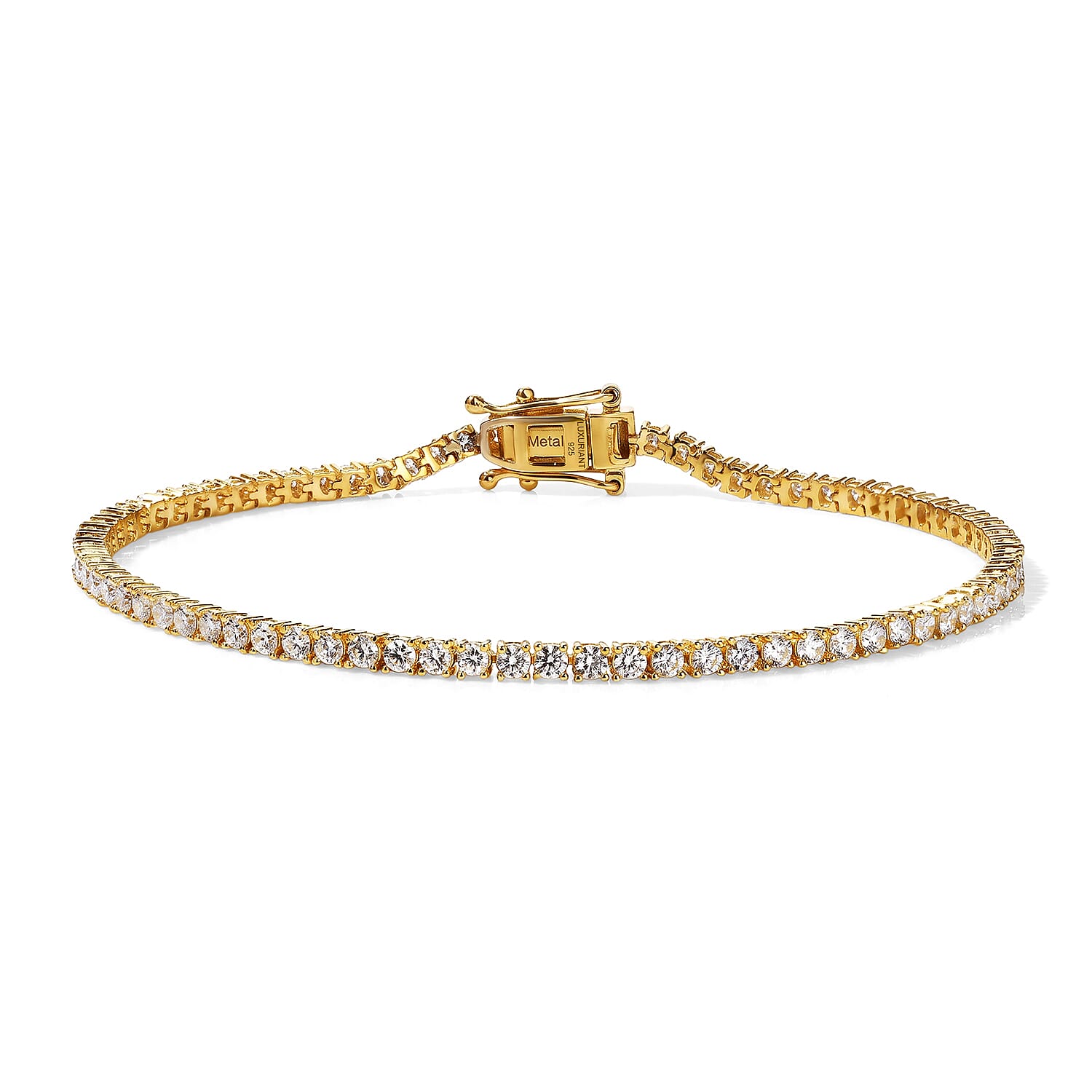 Luxuriant - Lab Grown Diamond (SI-G-H) Tennis Bracelet (Size - 7.5) with GB Lock Box in 18K Vermeil Yellow Gold Plated Sterling Silver 3.10 Ct.