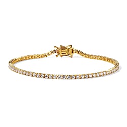 Luxuriant - Lab Grown Diamond (SI-G-H) Tennis Bracelet (Size - 7.5) with GB Lock Box in Rhodium Overlay Sterling Silver 3.10 Ct.