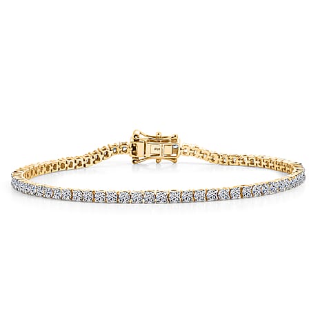 Luxuriant - Lab Grown Diamond (SI-G-H) Tennis Bracelet (Size - 7.5) with GB Lock Box in 18K Vermeil Yellow Gold Plated Sterling Silver 4.26 Ct.