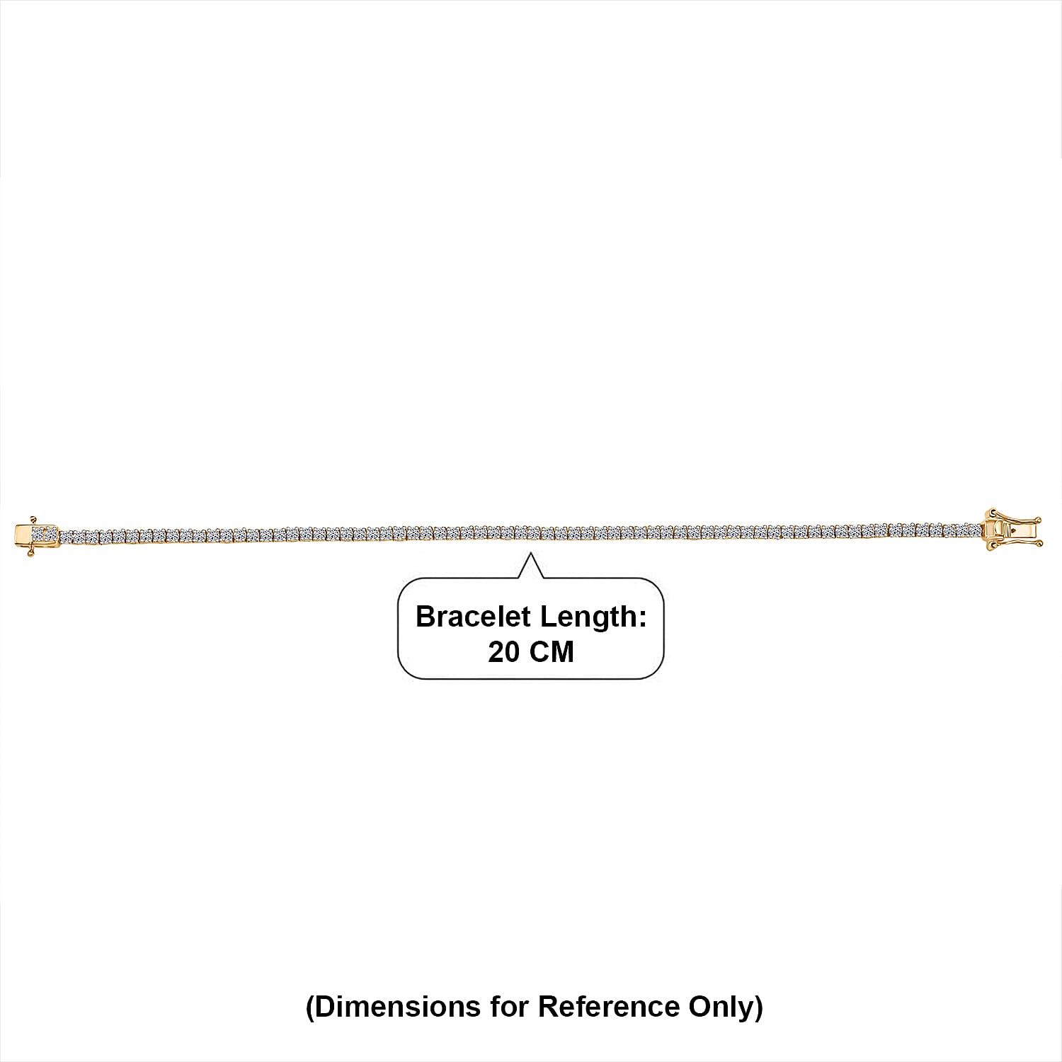 Luxuriant - Lab Grown Diamond (SI-G-H) Tennis Bracelet (Size - 7.5) with GB Lock Box in 18K Vermeil Yellow Gold Plated Sterling Silver 4.26 Ct.