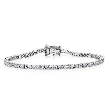 Luxuriant - Lab Grown Diamond (SI-G-H) Tennis Bracelet (Size - 7.5) with GB Lock Box in Rhodium Overlay Sterling Silver 4.26 Ct. Luxuriant - Lab Grown Diamond (SI-G-H) Tennis Bracelet (Size - 7.5) with GB Lock Box in Rhodium Overlay Sterling Silver 4.26 Ct.