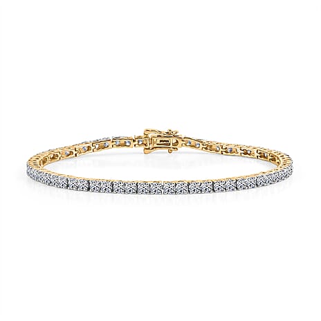 Luxuriant - Lab Grown Diamond (SI-G-H) Tennis Bracelet (Size - 7.5) with GB Lock Box in 18K Vermeil Yellow Gold Plated Sterling Silver 5.30 Ct