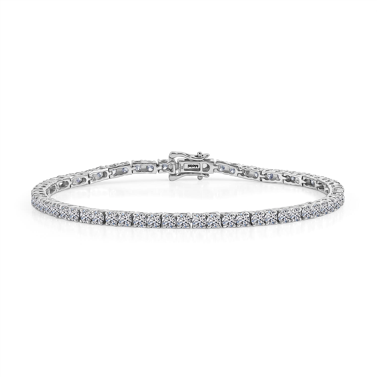 Luxuriant - Lab Grown Diamond (SI-G-H) Tennis Bracelet (Size - 7.5) with GB Lock Box in Rhodium Overlay Sterling Silver 5.30 Ct.