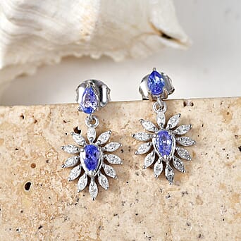 https://tjcuk.sirv.com/Products/85/8/8581147/D-Joy-Tanzanite-Moissanite-Dangling-Earring-in-Rhodium-OverlaySterling_8581147_2.jpg?w=342&h=342