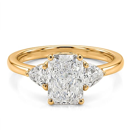 Luxuriant - 9K Yellow Gold IGI Certified Lab Grown Diamond (VS-E-F) Ring 2.00 Ct.