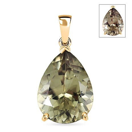 Rhapsody - 18K Yellow Gold AAAA Turkizite Solitaire Pendant 10.10 Ct