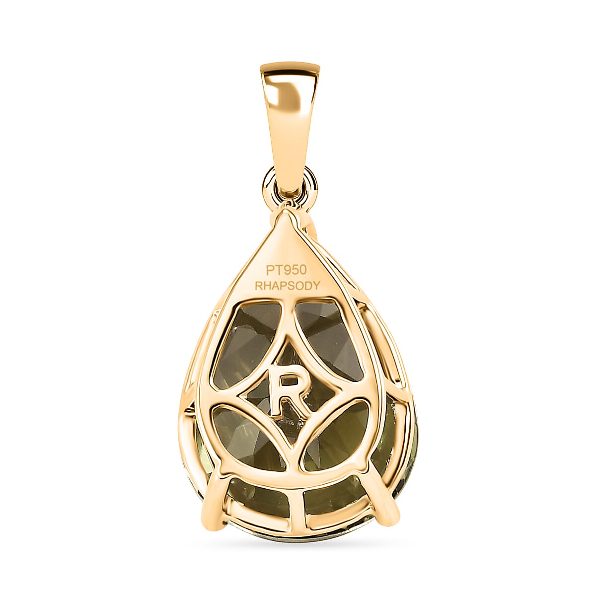 Rhapsody - 18K Yellow Gold AAAA Turkizite Solitaire Pendant 10.10 Ct