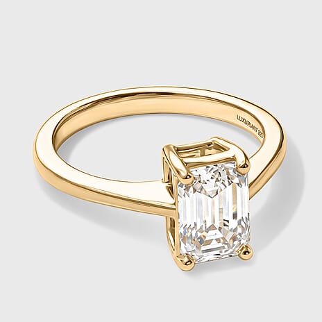 Luxuriant - SGL Certified Lab Grown Diamond (SI-G-H) Ring in 18K Vermeil Yellow Gold Plated Sterling Silver 2.00 Ct.
