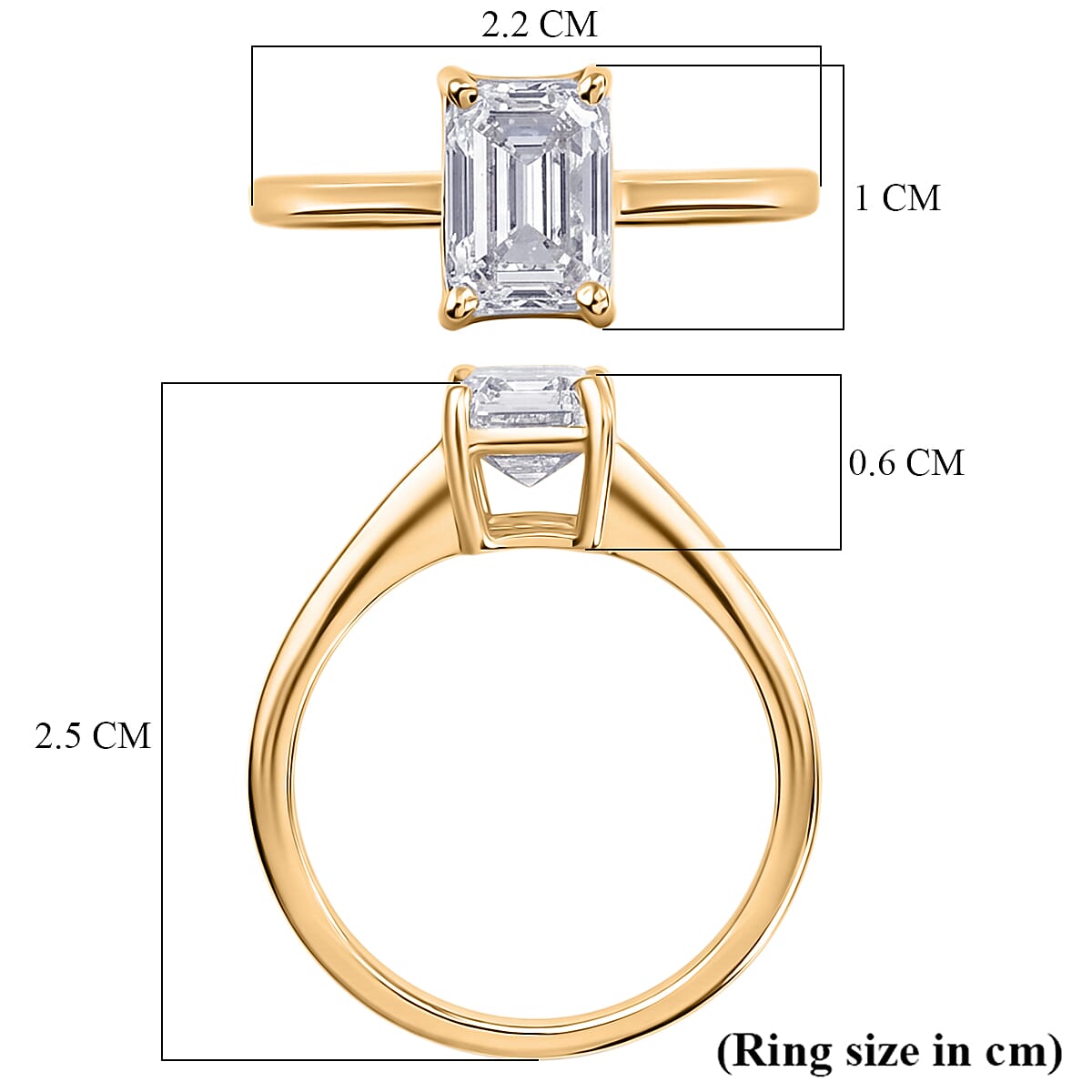 LUXURIANT 2 Ct. SGL Certified Lab Grown Diamond (SI/G-H) Solitaire Ring in Sterling Silver