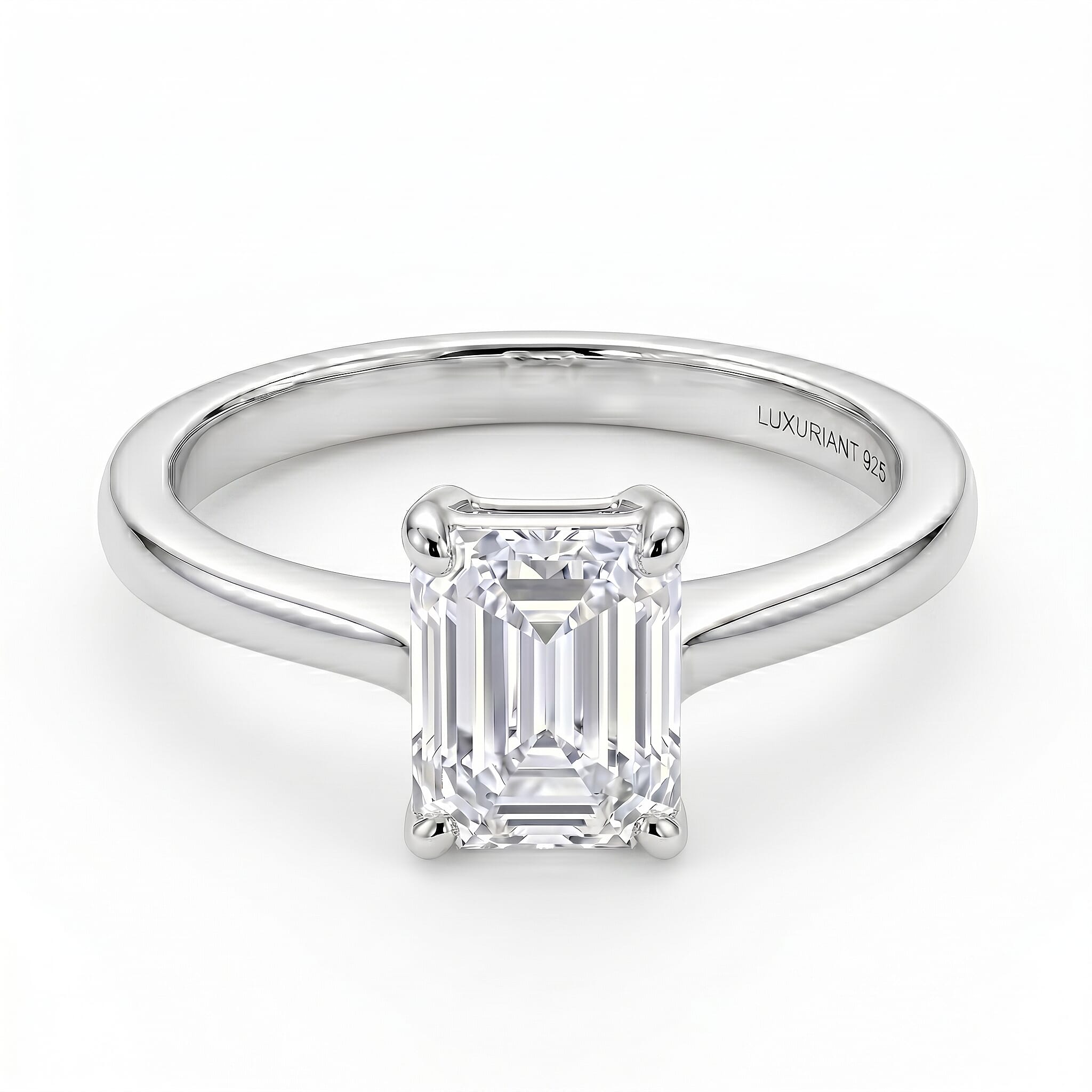 LUXURIANT 2 Ct. SGL Certified Lab Grown Diamond (SI/G-H) Solitaire Ring in Sterling Silver