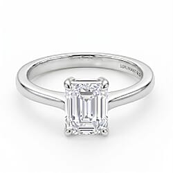 LUXURIANT 2 Ct. SGL Certified Lab Grown Diamond (SI/G-H) Solitaire Ring in Sterling Silver