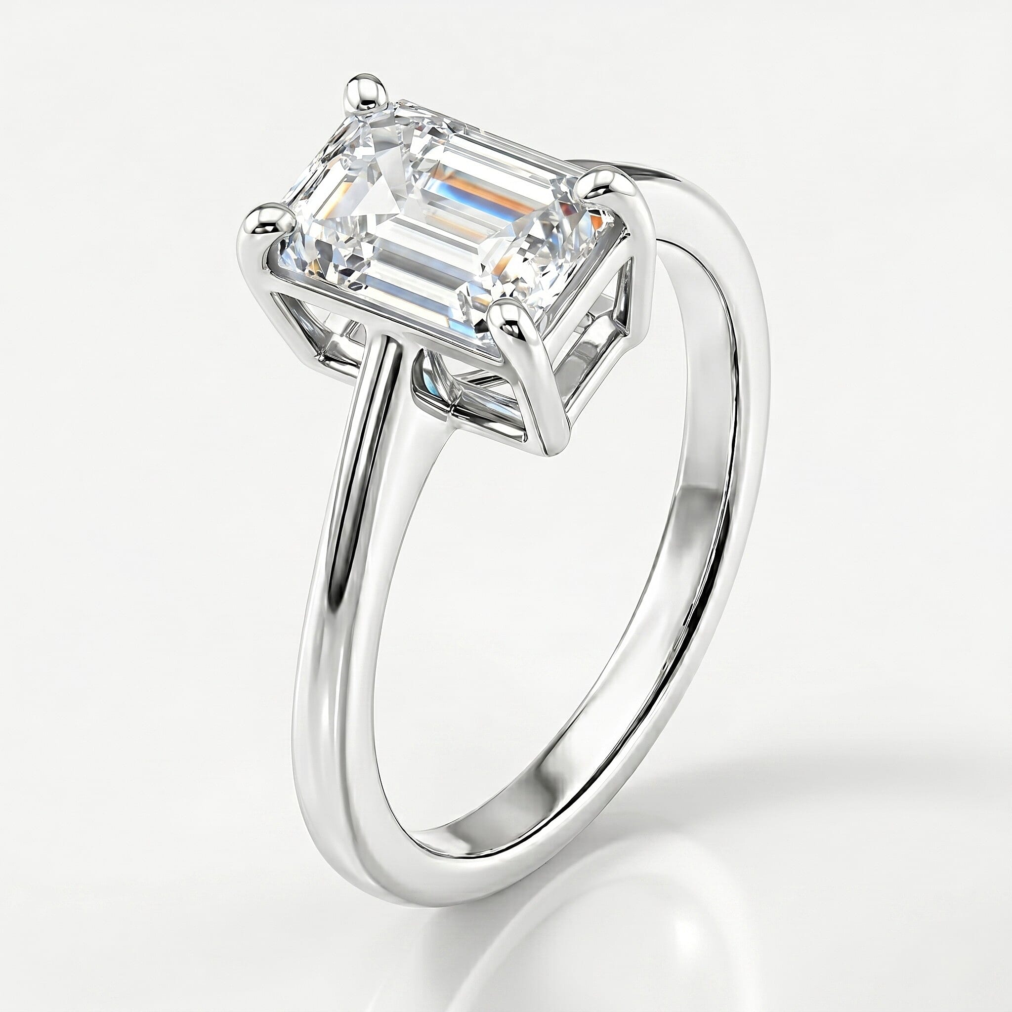 LUXURIANT 2 Ct. SGL Certified Lab Grown Diamond (SI/G-H) Solitaire Ring in Sterling Silver