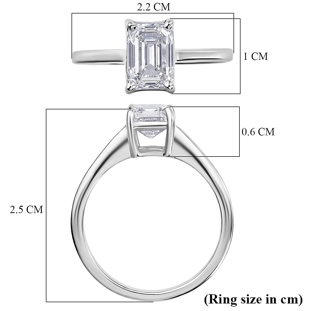 LUXURIANT 2 Ct. SGL Certified Lab Grown Diamond (SI/G-H) Solitaire Ring in Sterling Silver