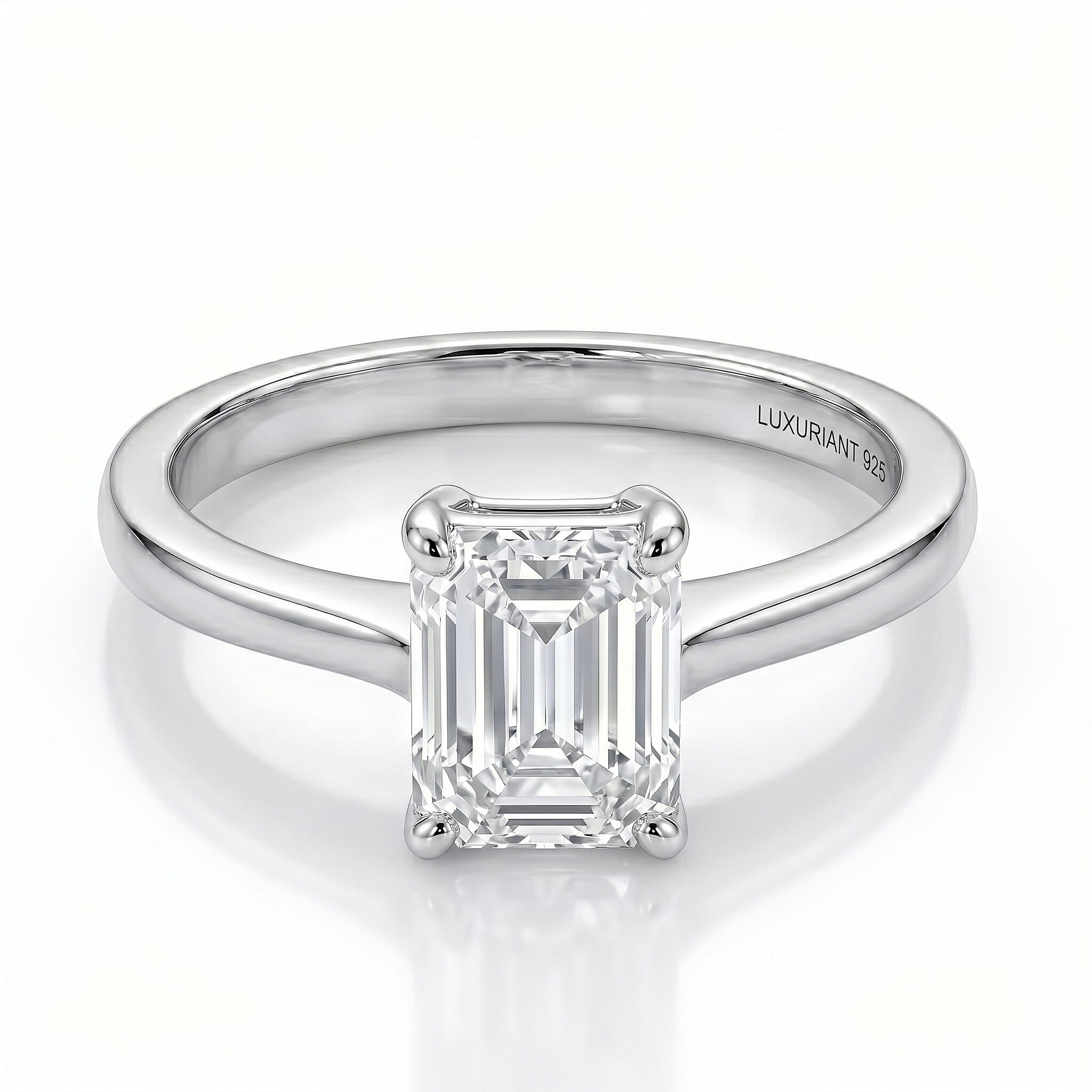 LUXURIANT 2 Ct. SGL Certified Lab Grown Diamond (SI/G-H) Solitaire Ring in Sterling Silver
