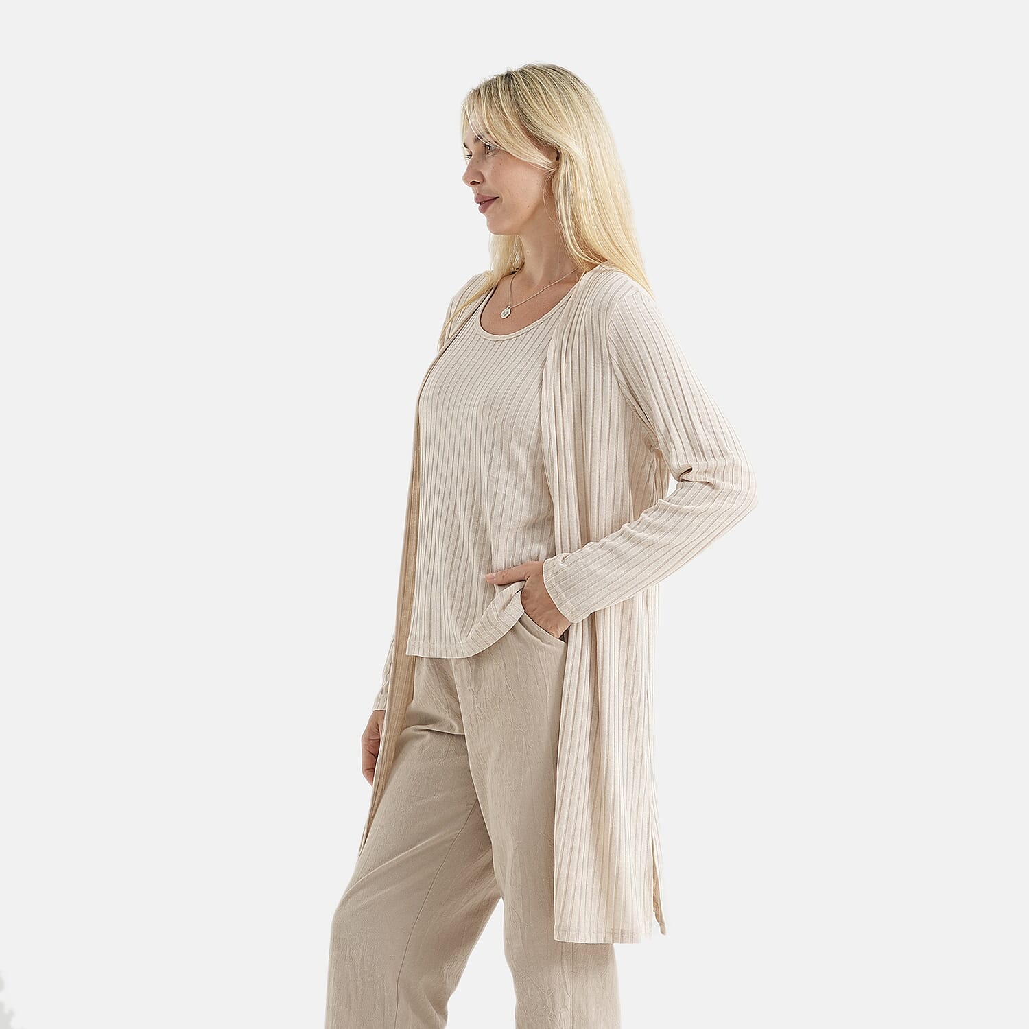 La Marey Full Sleeves Open Front Cardigan