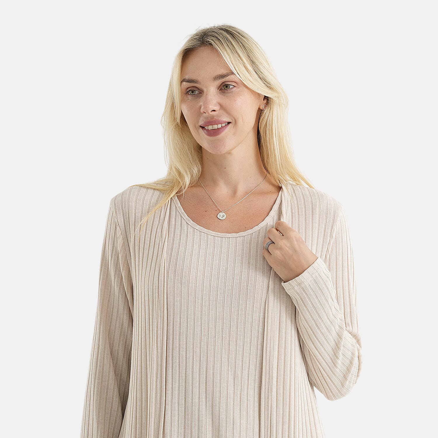 La Marey Full Sleeves Open Front Cardigan
