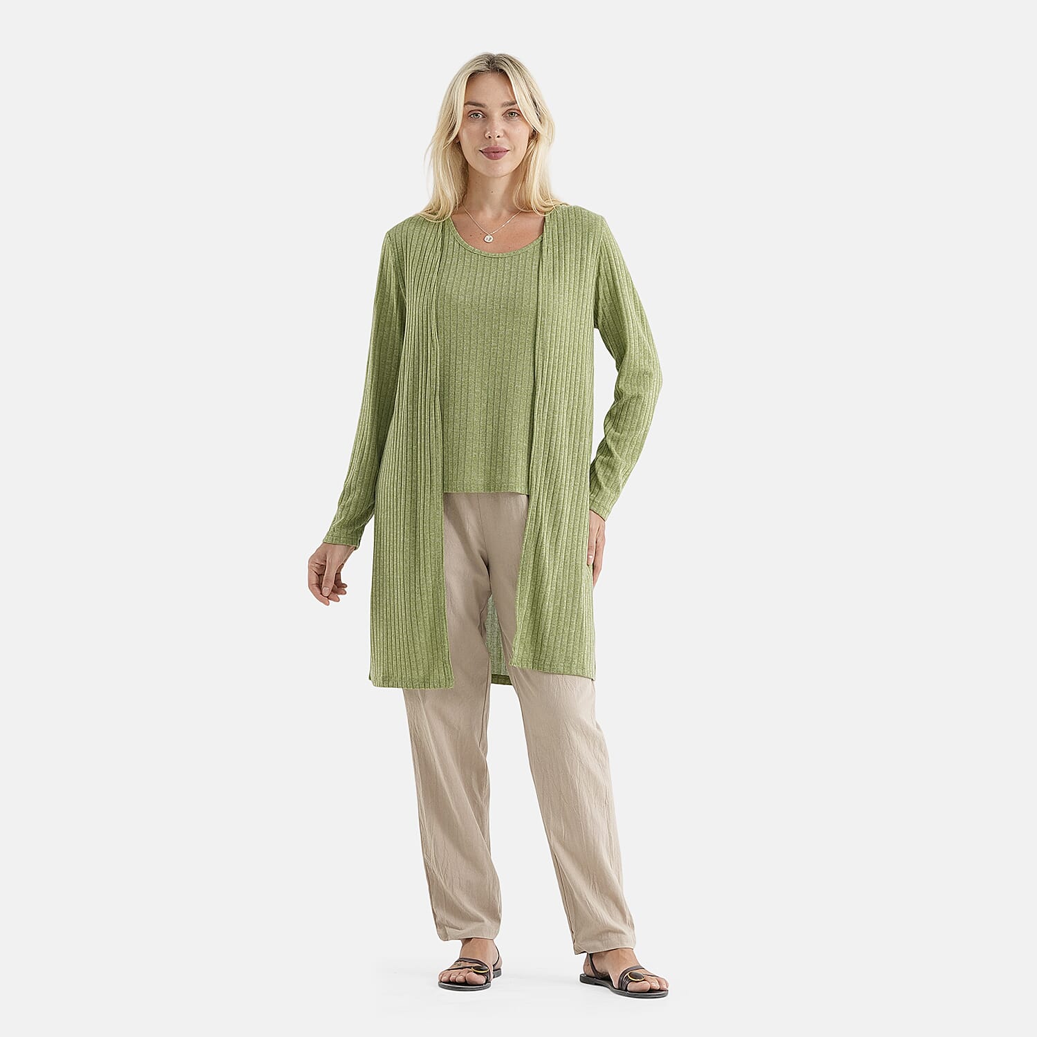 La Marey Full Sleeves Open Front Cardigan
