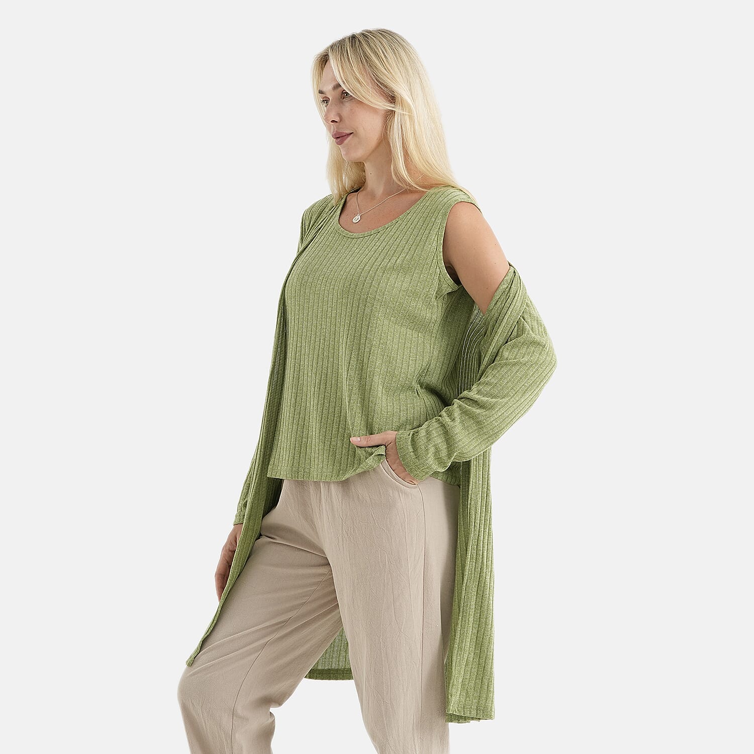 La Marey Full Sleeves Open Front Cardigan