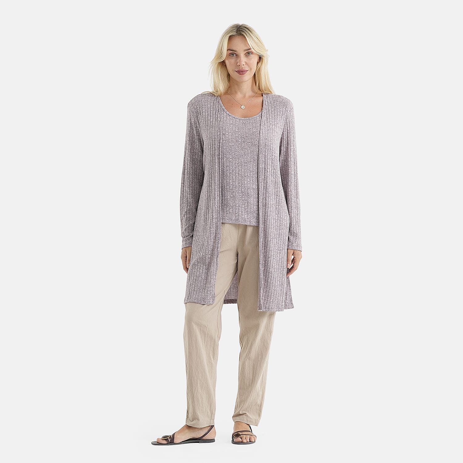 La Marey Full Sleeves Open Front Cardigan