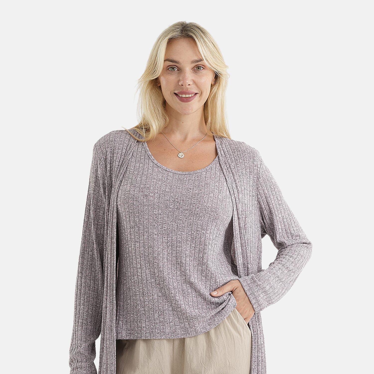 La Marey Full Sleeves Open Front Cardigan