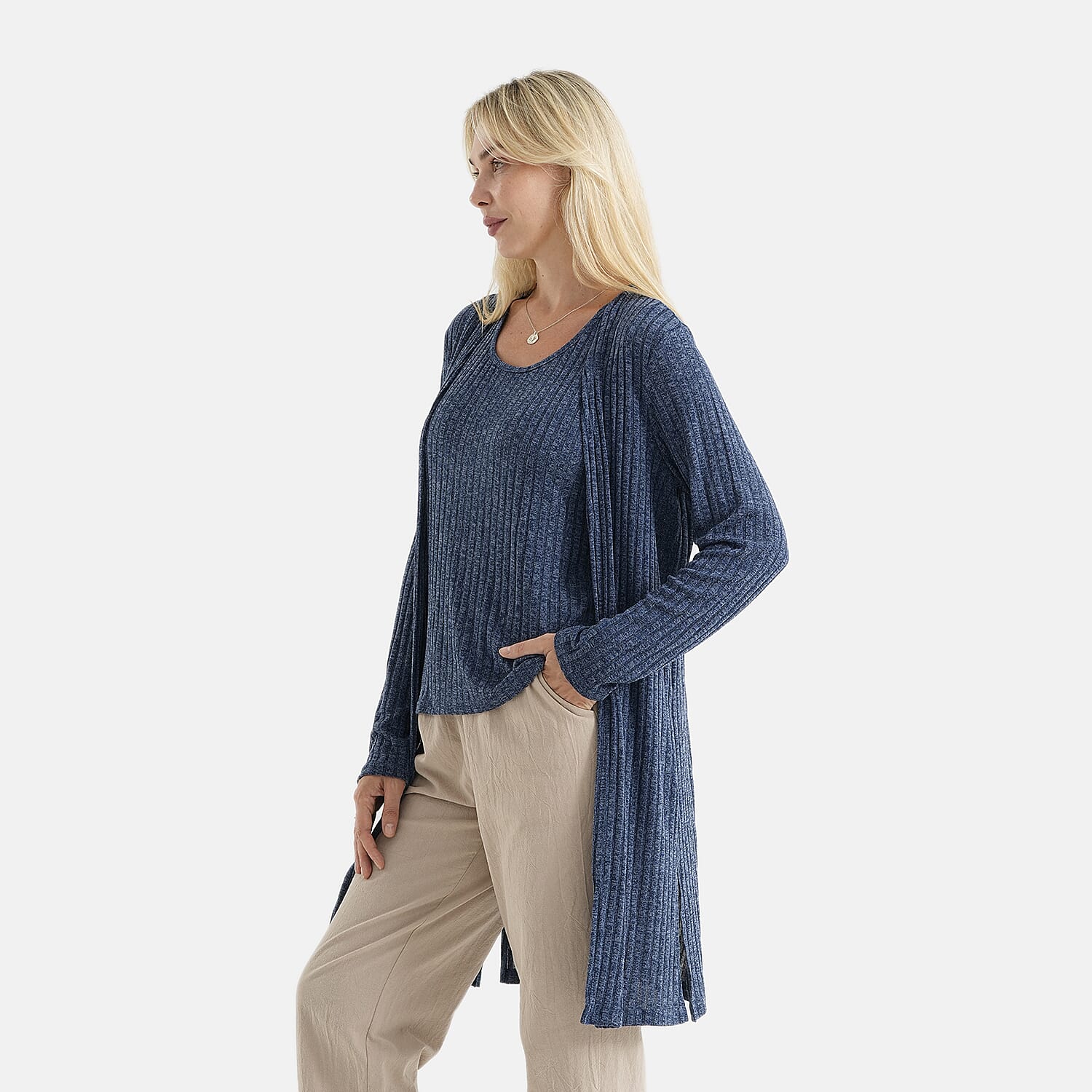 La Marey Full Sleeves Open Front Cardigan