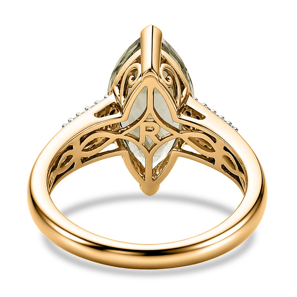 Rhapsody - 18K Yellow Gold AAAA Turkizite & White Diamond (VS-E-F) Ring 5.37 Ct, Gold Wt. 5.28 Gms