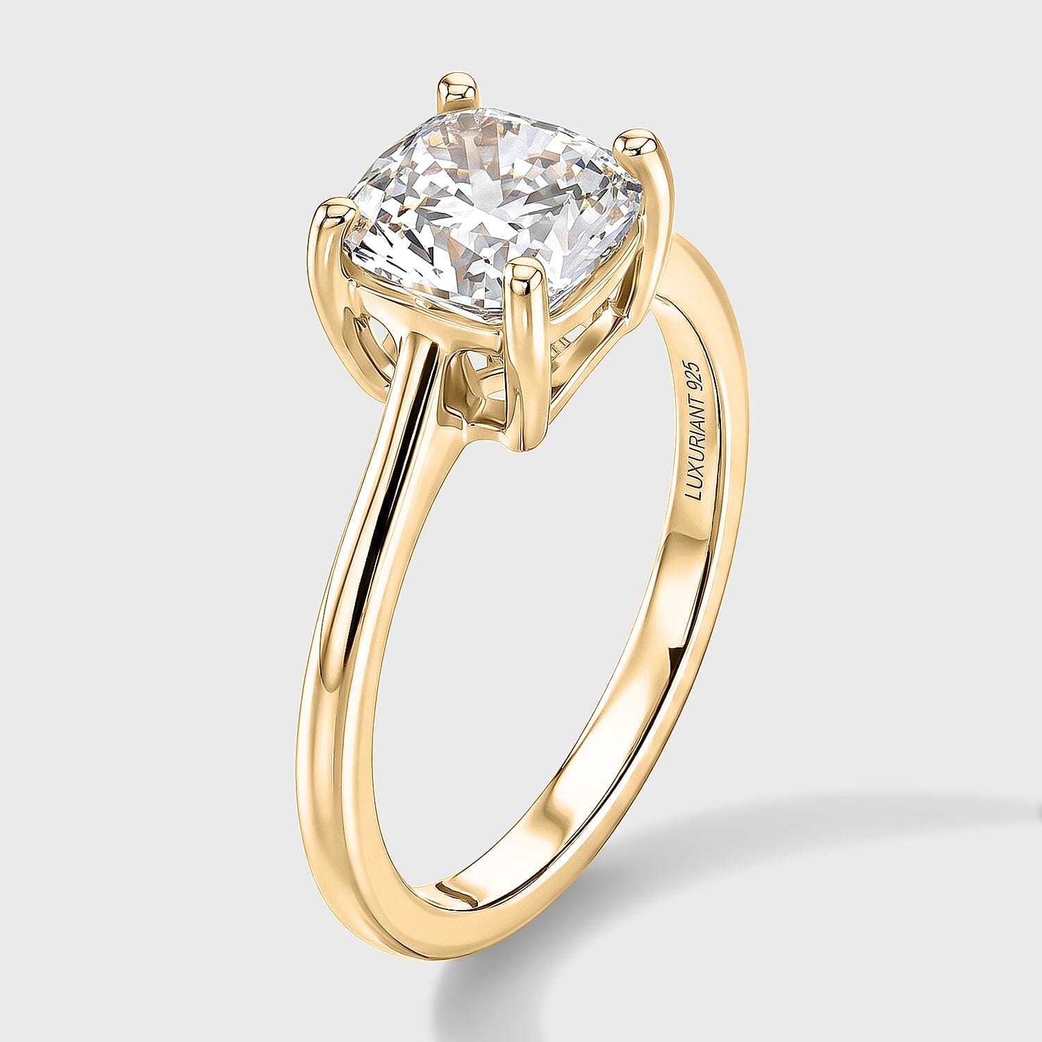 LUXURIANT 2 Ct. SGL Certified Lab Grown Diamond (SI/G-H) Solitaire Ring in Sterling Silver