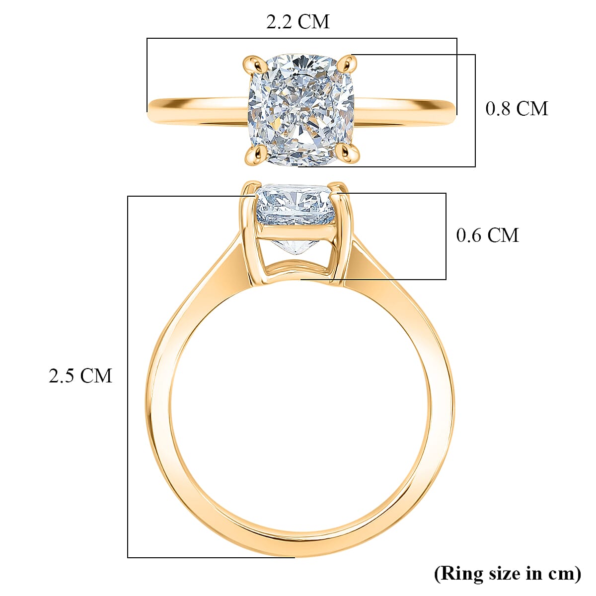 LUXURIANT 2 Ct. SGL Certified Lab Grown Diamond (SI/G-H) Solitaire Ring in Sterling Silver