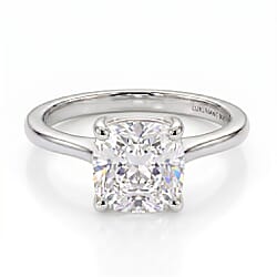 LUXURIANT 2 Ct. SGL Certified Lab Grown Diamond (SI/G-H) Solitaire Ring in Sterling Silver