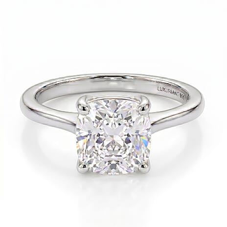 Luxuriant - SGL Certified Lab Grown Diamond (SI-G-H) Solitaire Ring in Rhodium Overlay Sterling Silver 2.05 Ct.