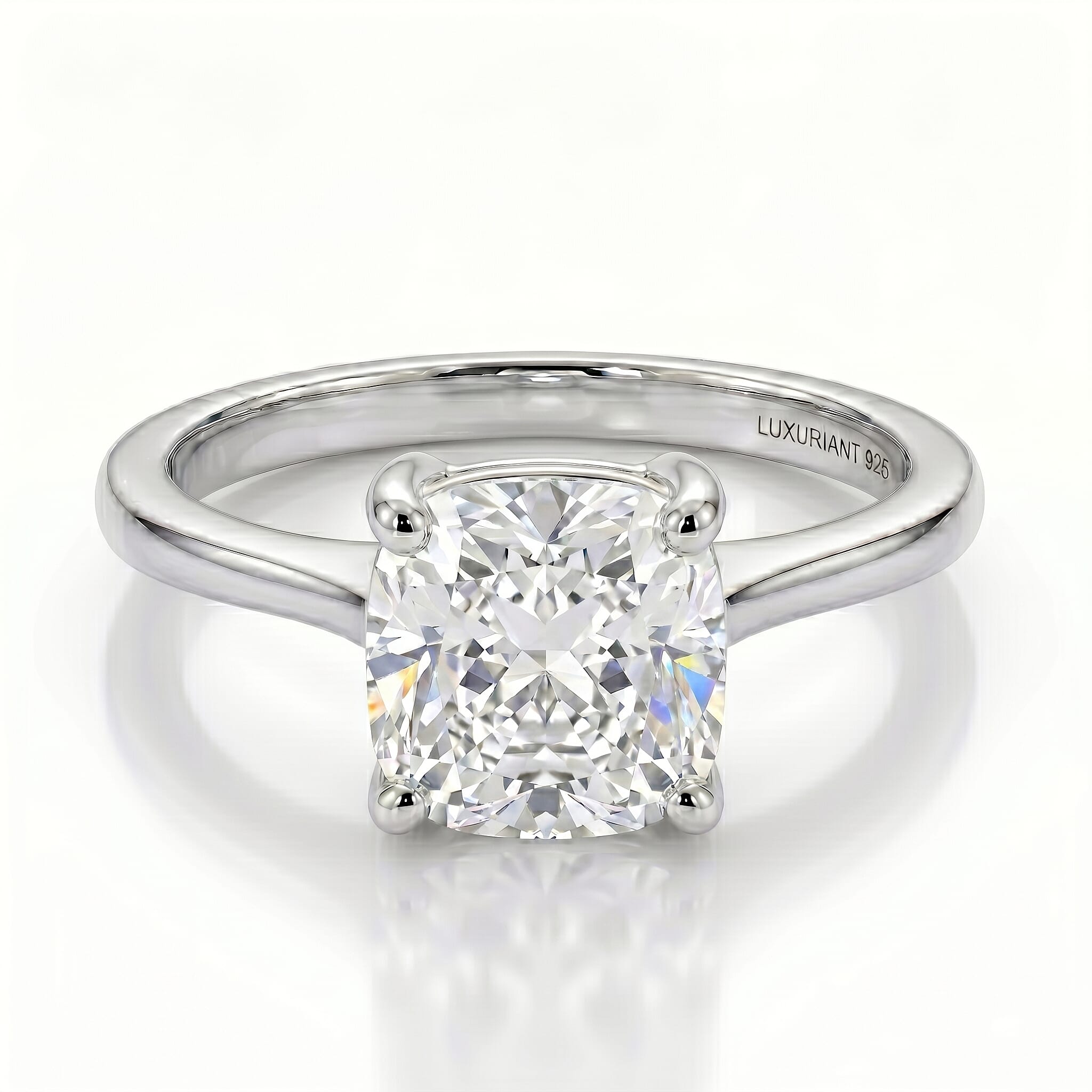 LUXURIANT 2 Ct. SGL Certified Lab Grown Diamond (SI/G-H) Solitaire Ring in Sterling Silver
